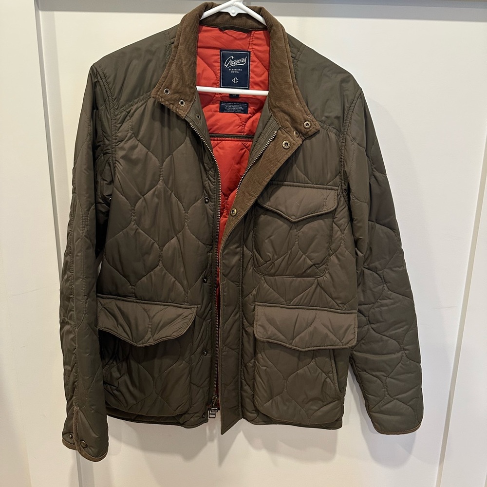 Grayers Men's Quilted Puffer Jacket - Olive and Brown